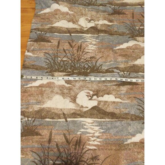 Vintage Throw Blanket Satin Edge Trim Nature Lake Pond Mountains Water Made USA - Picture 7 of 7